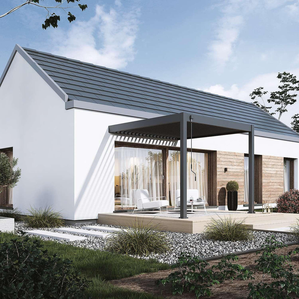 Modena Aluminium Pergola 3m x 3m Wall Mounted - Pergola2Go