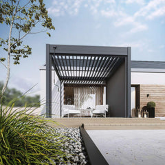 Modena Aluminium Pergola 3m x 3m Wall Mounted - Pergola2Go