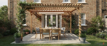 A pergola turns a patio into a proper outdoor room, offering shade on demand