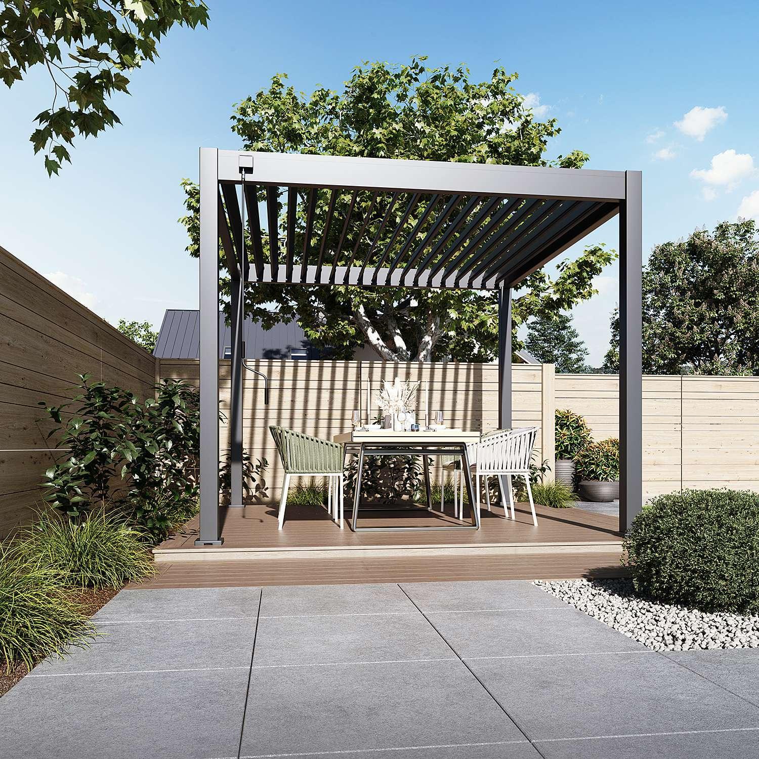 Modena Aluminium Pergola 3m x 3m Free Standing - Pergola2Go
