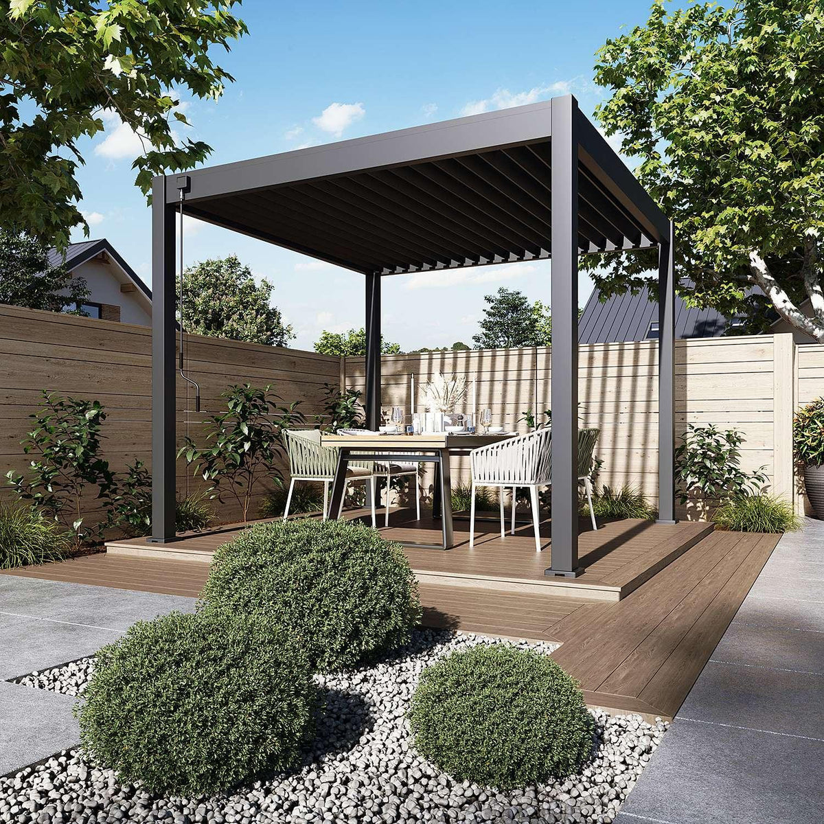 Modena Aluminium Pergola 3m x 3m Free Standing - Pergola2Go