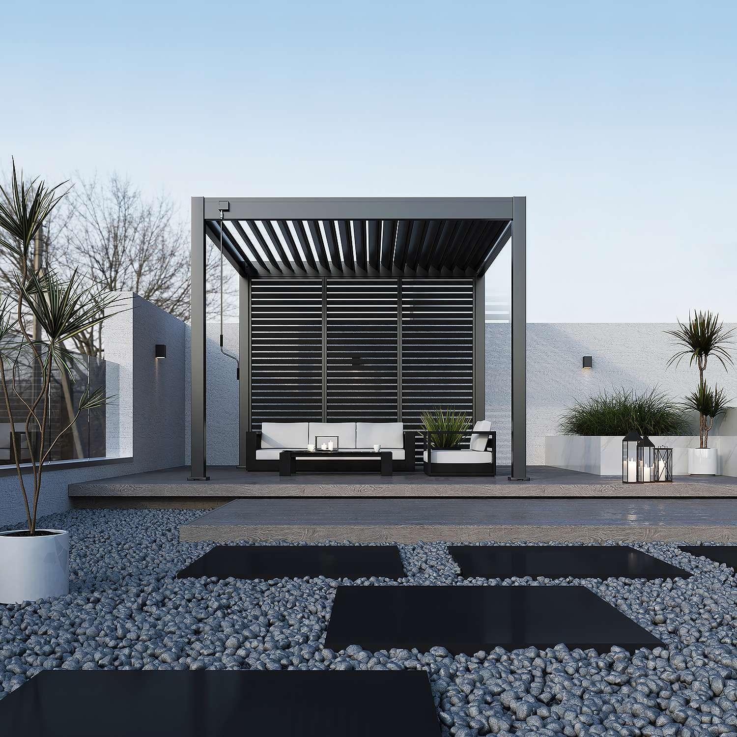 Modena Aluminium Pergola 3m x 3m Free Standing - Pergola2Go