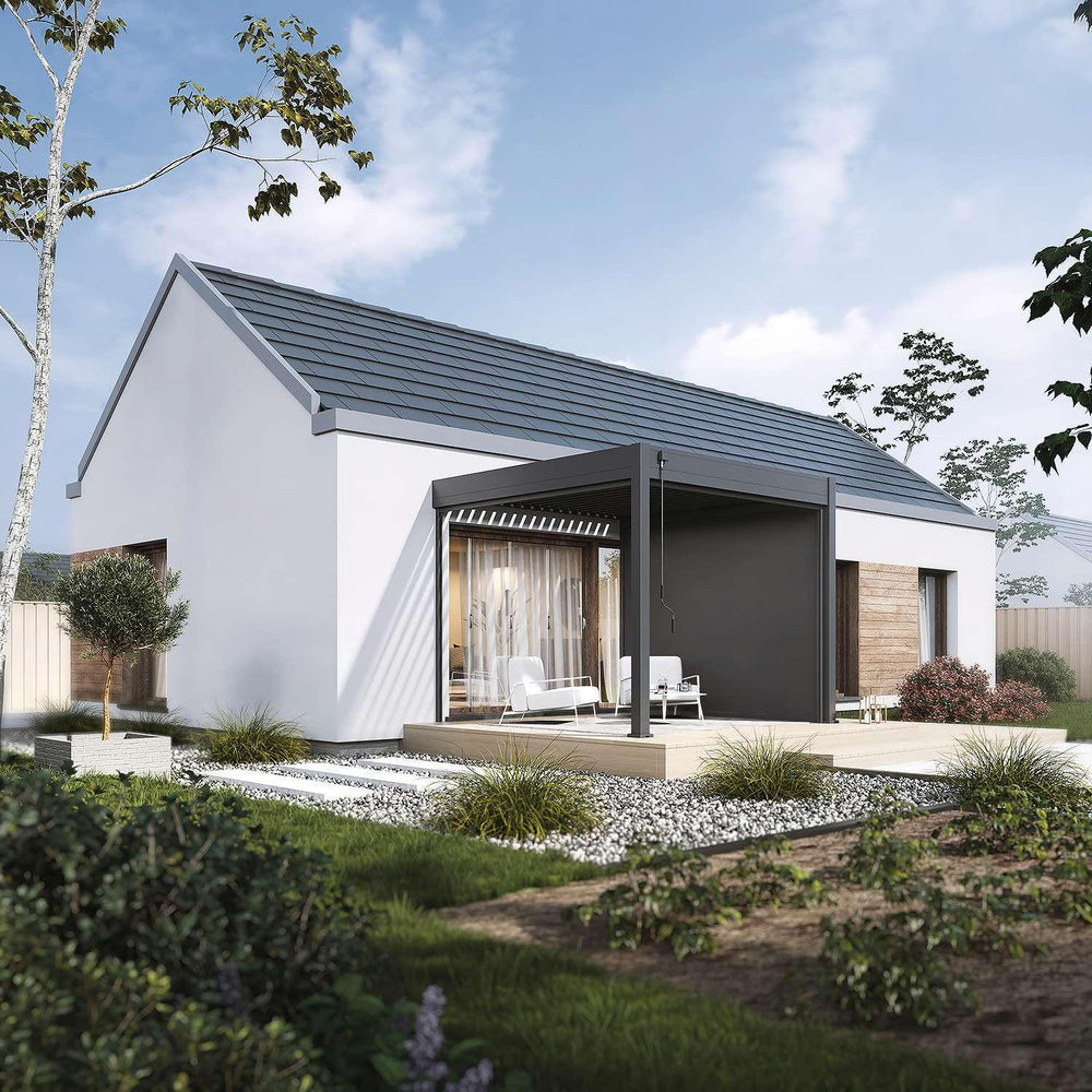 Modena Aluminium Pergola 3m x 3m Wall Mounted - Pergola2Go