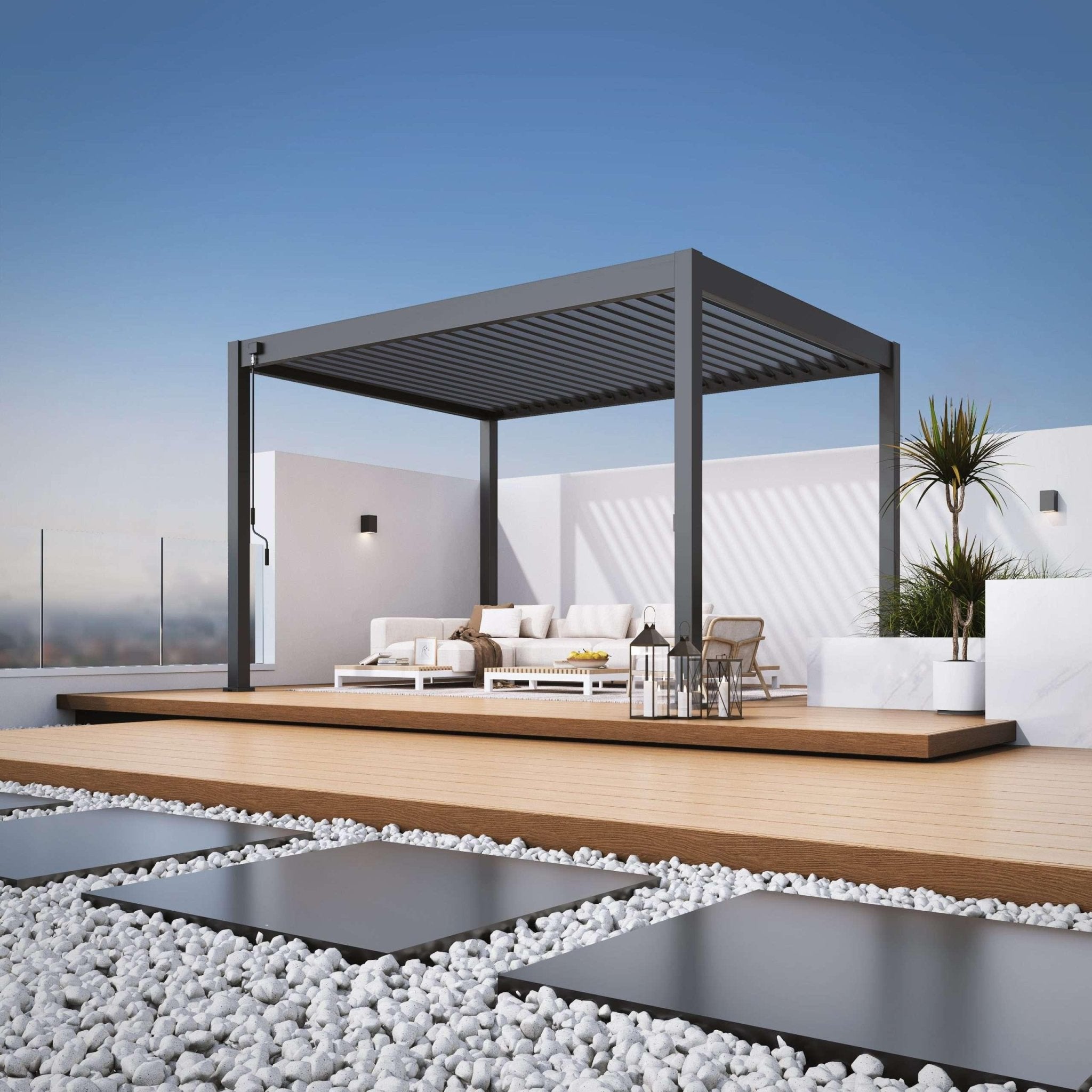 Modena Aluminium Pergola 4m x 3m Free Standing - Pergola2Go