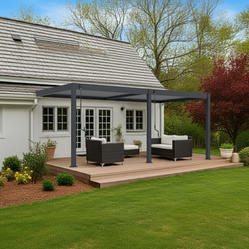 Modena Aluminium Pergola 6m x 3m Wall Mounted
